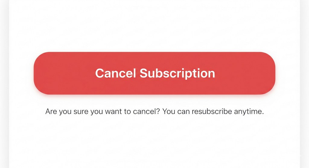 Cancel subscritpion page.