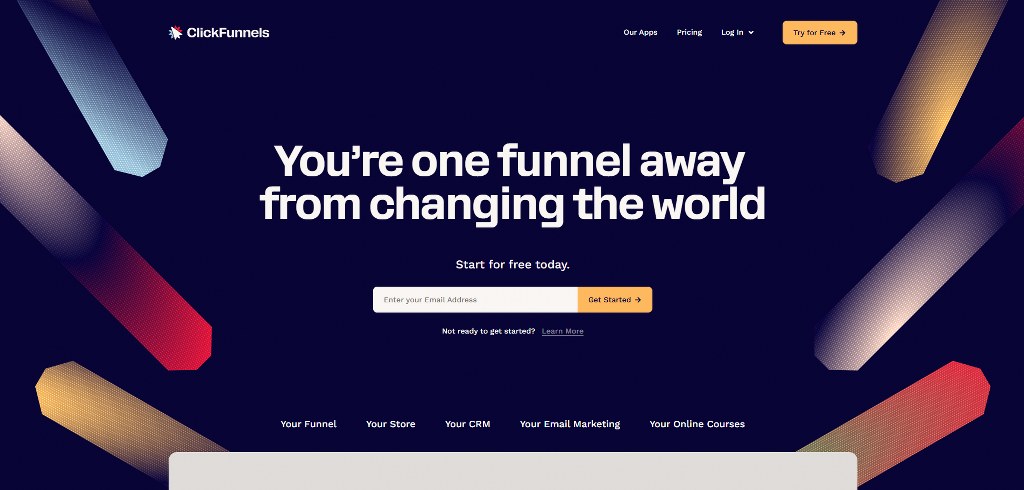 ClickFunnels' website.
