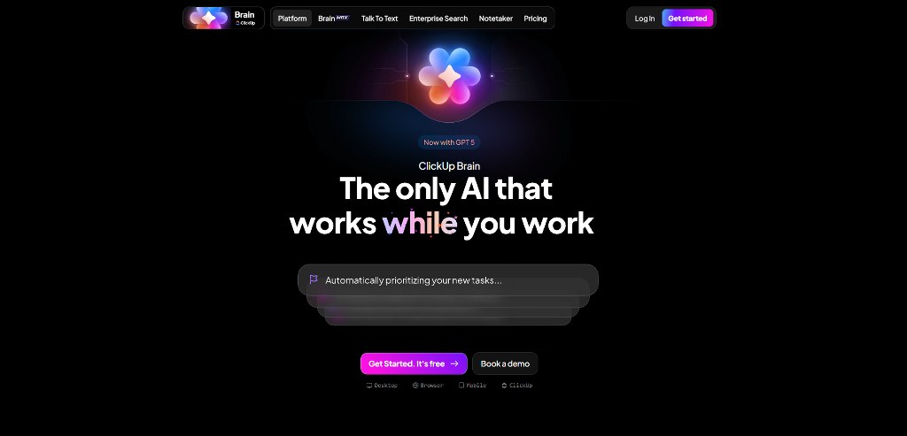 ClickUp Brain homepage.