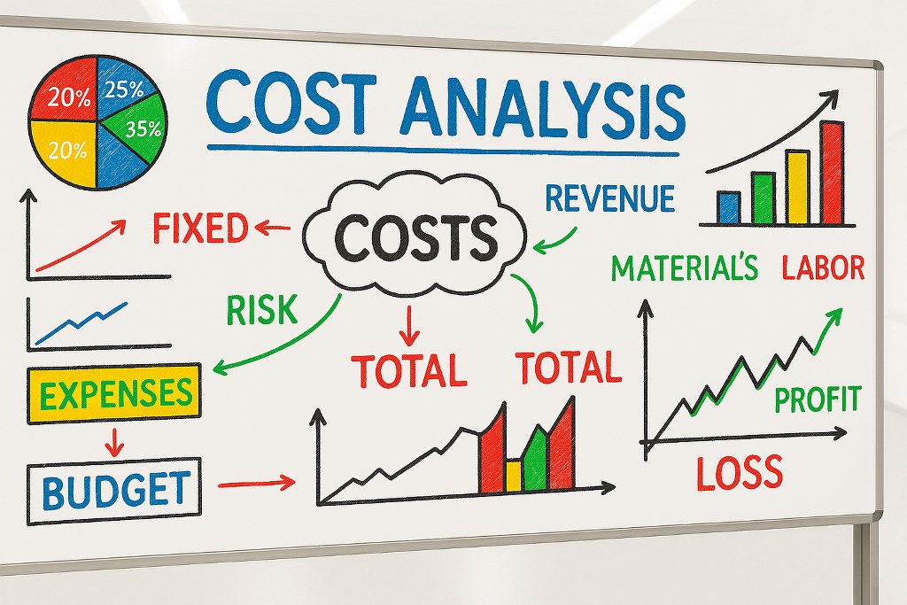 Cost analysis whiteboard.