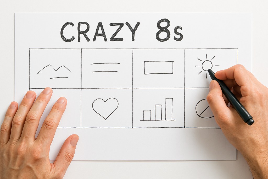 Crazy 8s sketching technique.