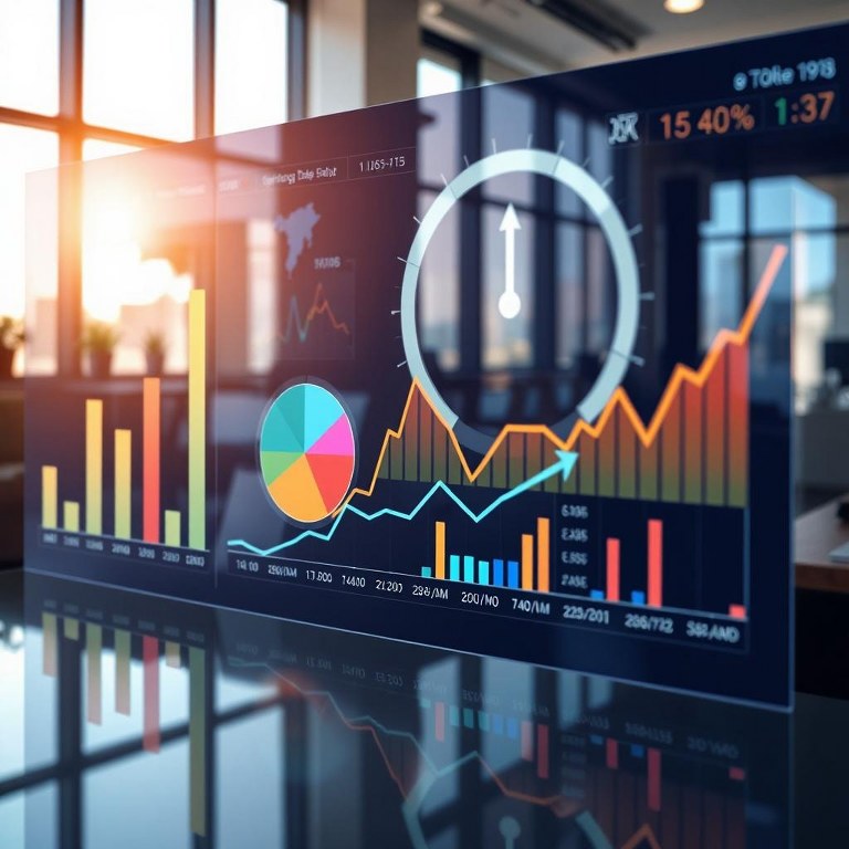 Data analytics and reporting hologram.