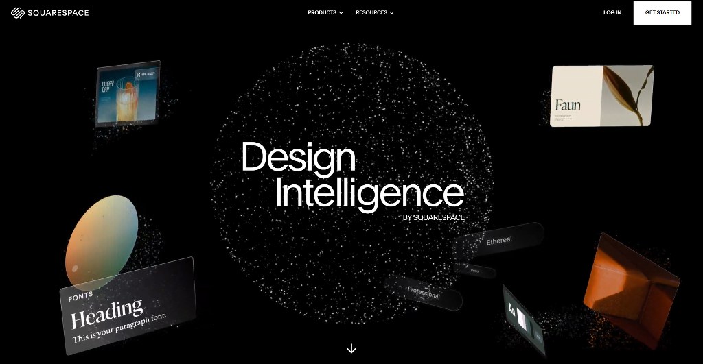 Design Intelligence webpage on Squarespace.