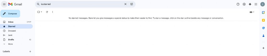 Gmail app with a hamburger menu on the left.