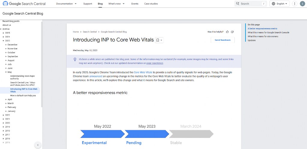 Google's INP website.
