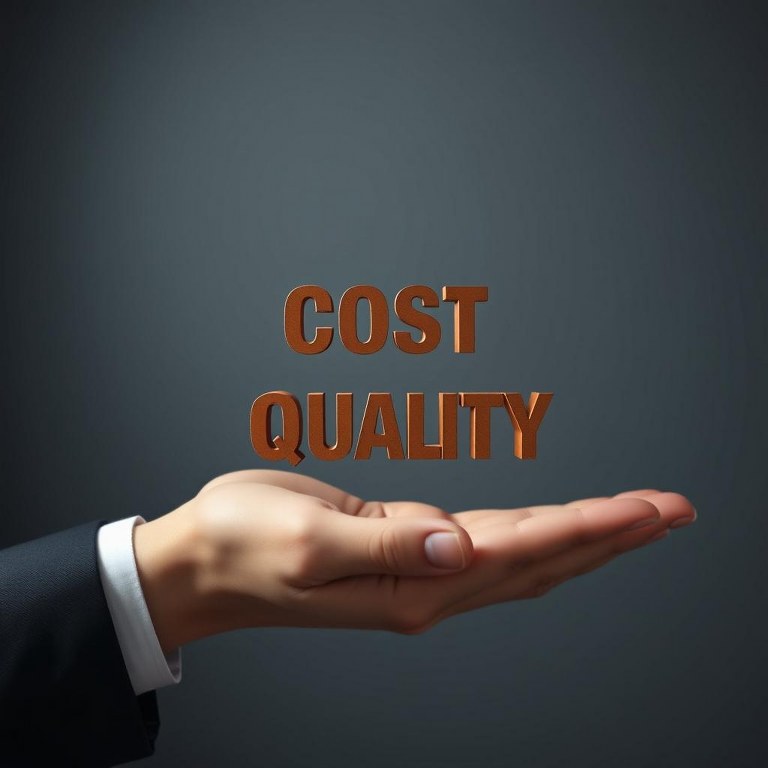 Hand balancing out cost and quality.