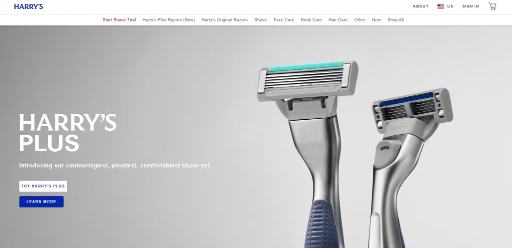Harry's website.