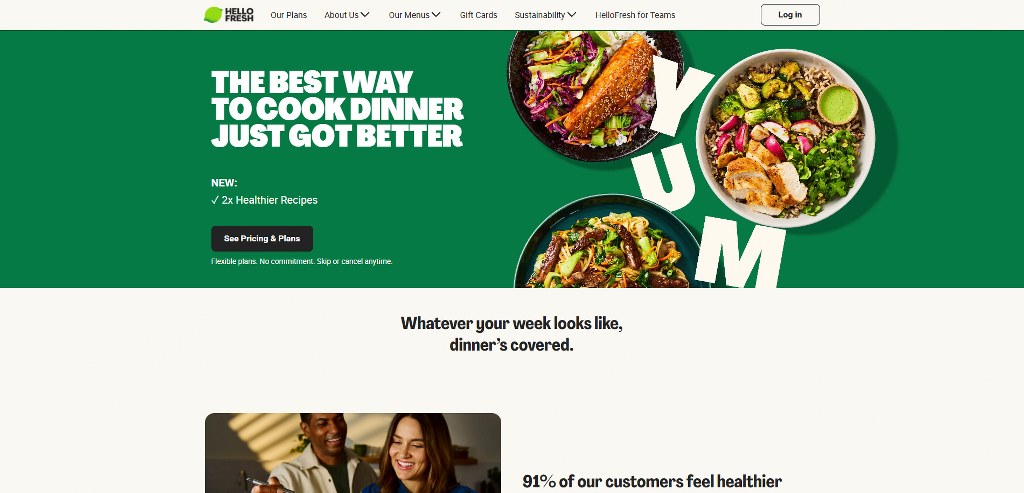 HelloFresh's website.