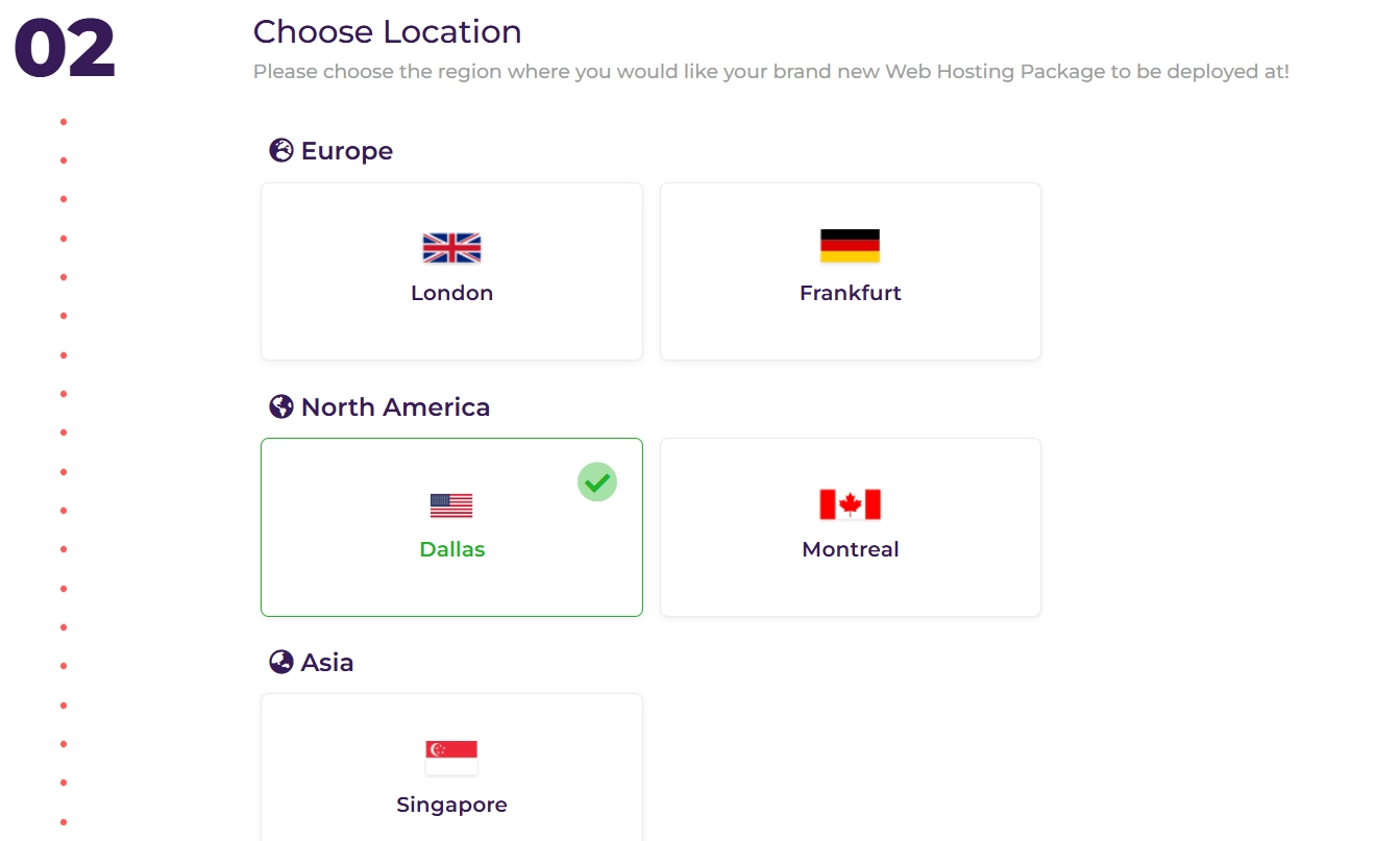 Choosing a server location