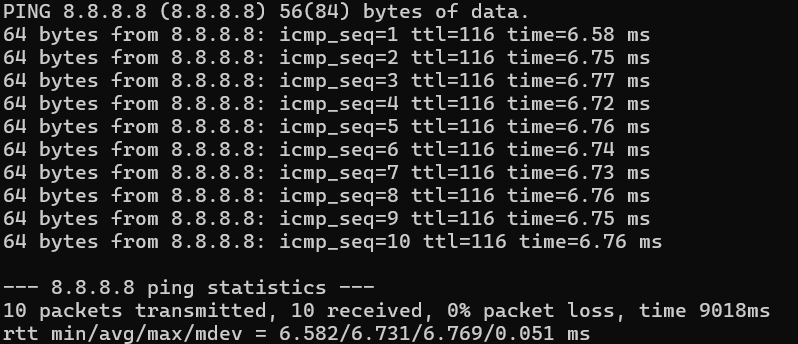 Latency Test Results