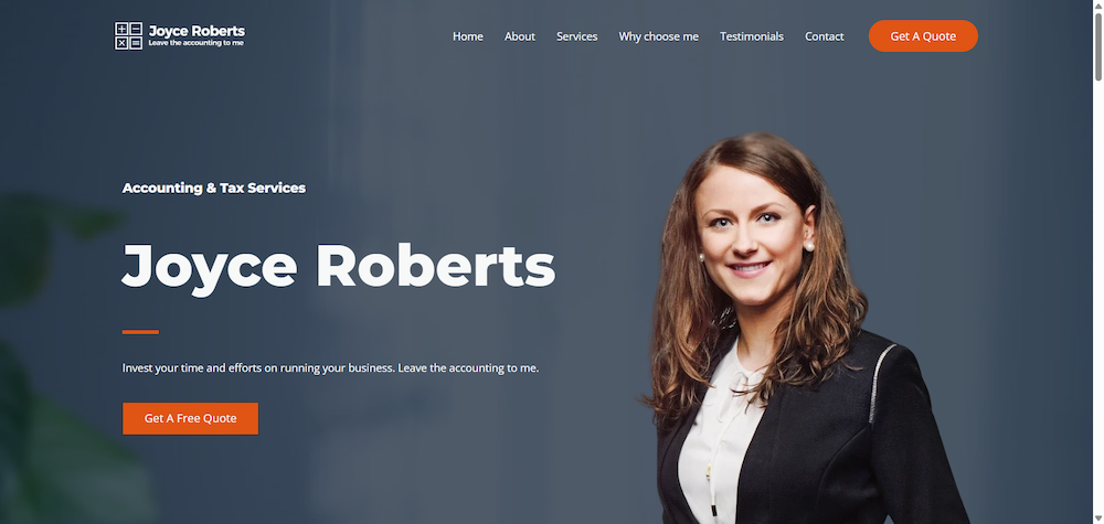 screenshot of website example