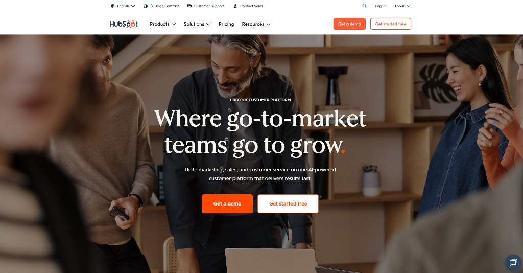 HubSpot's website.