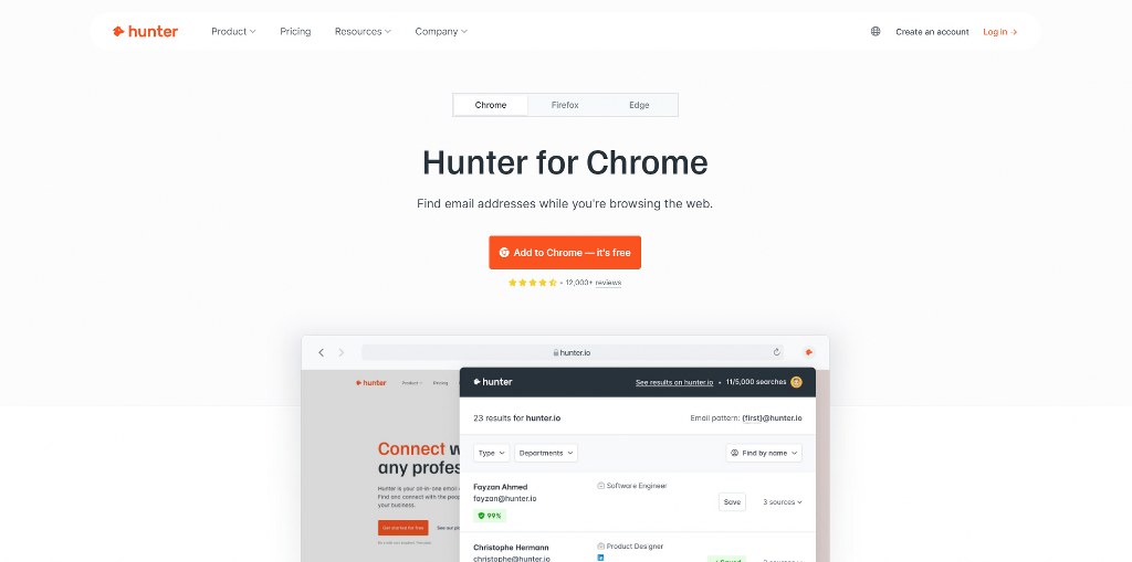 Hunter's website.