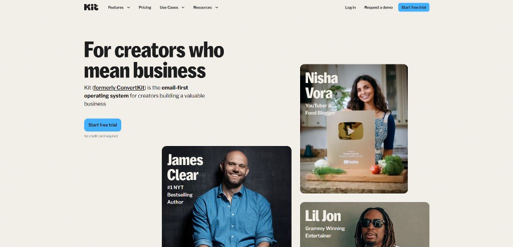 Kit's website.