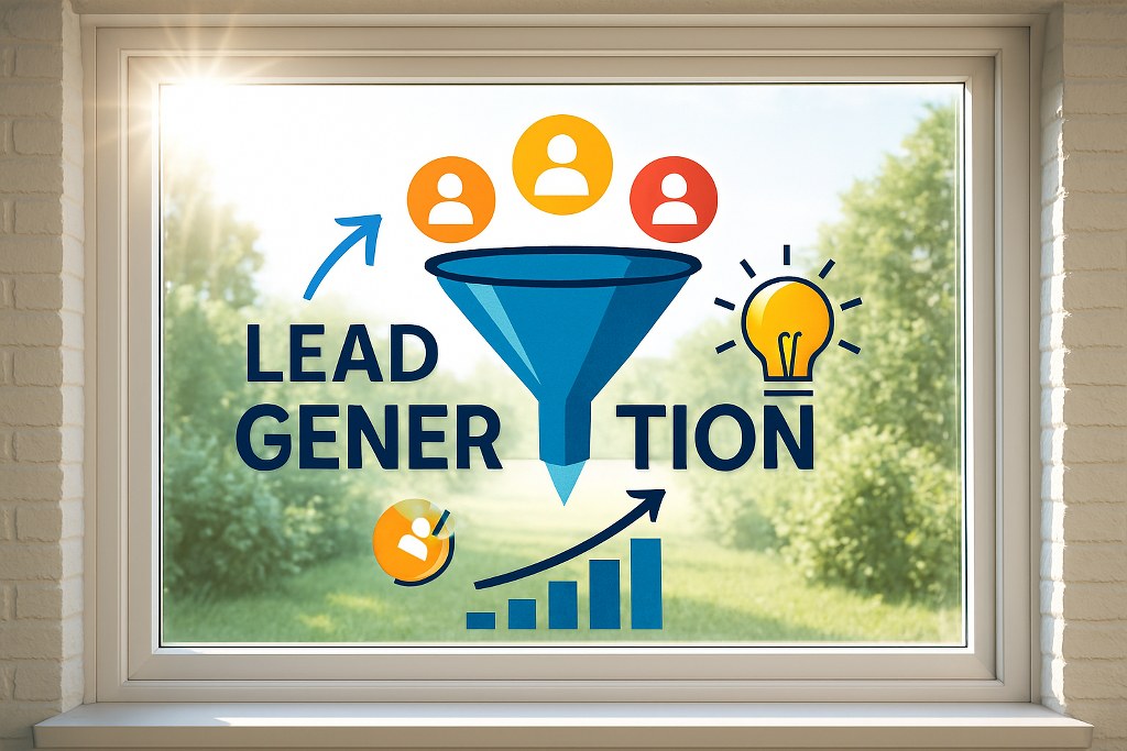 Lead generation concept on a window.