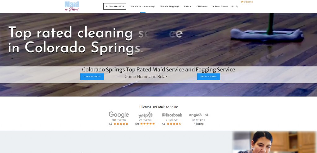 Maid to Shine's website.