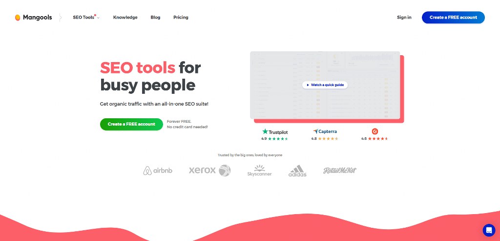 Mangools' website.