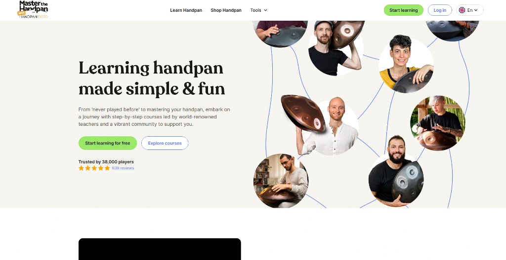 Master the Handpan's homepage.