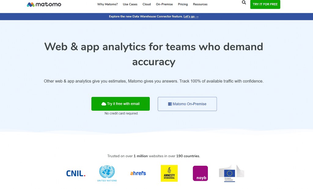 Matomo website.