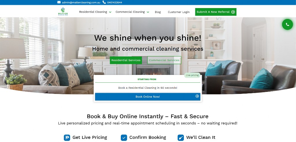 Mattercleaning's website.