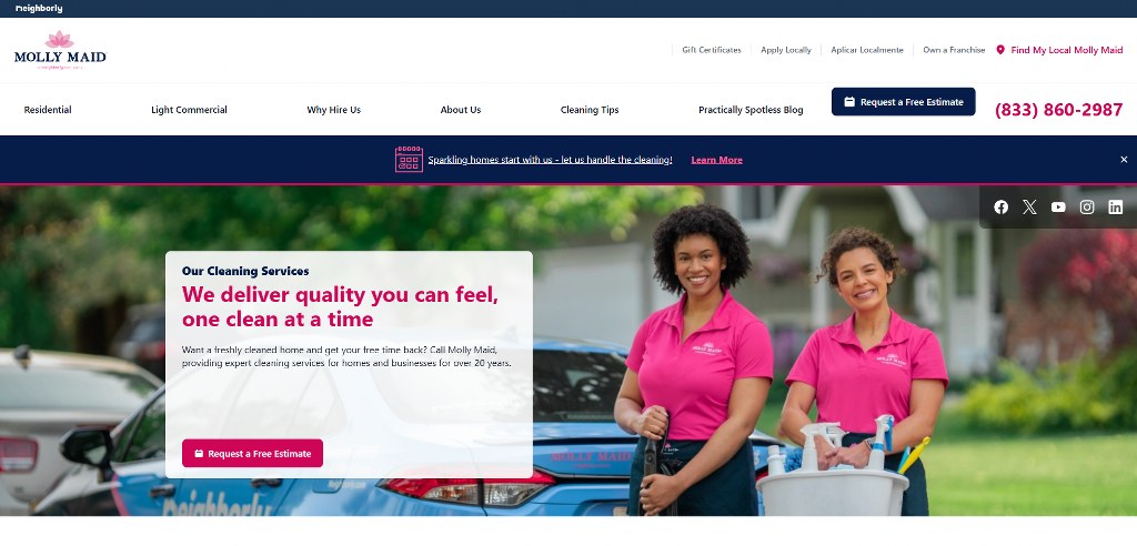 Molly Maid's website.