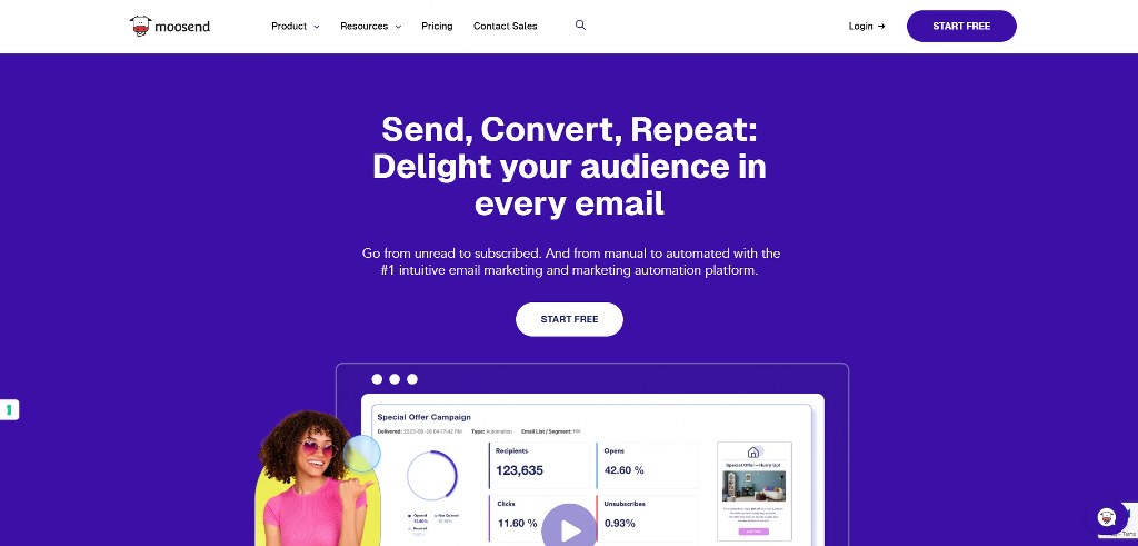 Moosend 's website.