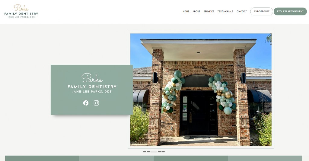 Parks Family Dentistry website.