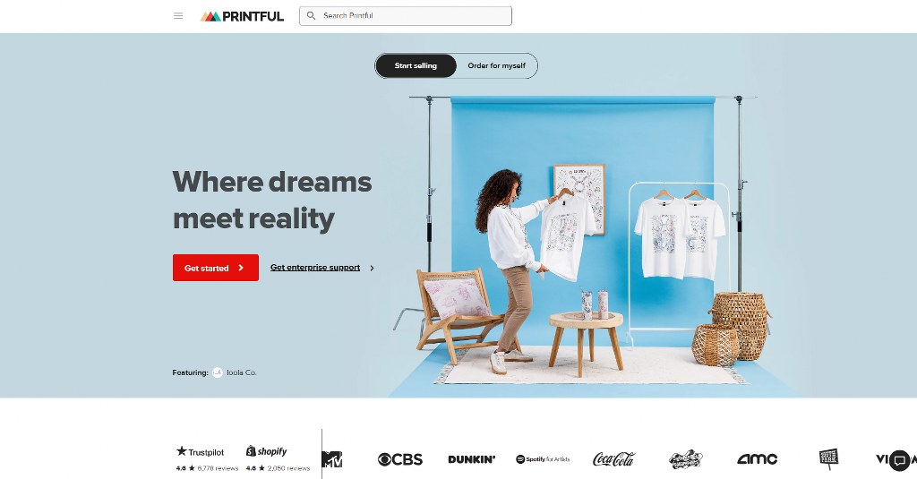 Printful website.