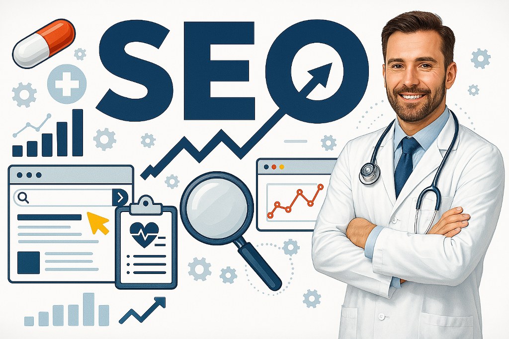 SEO for doctors' websites illustration.