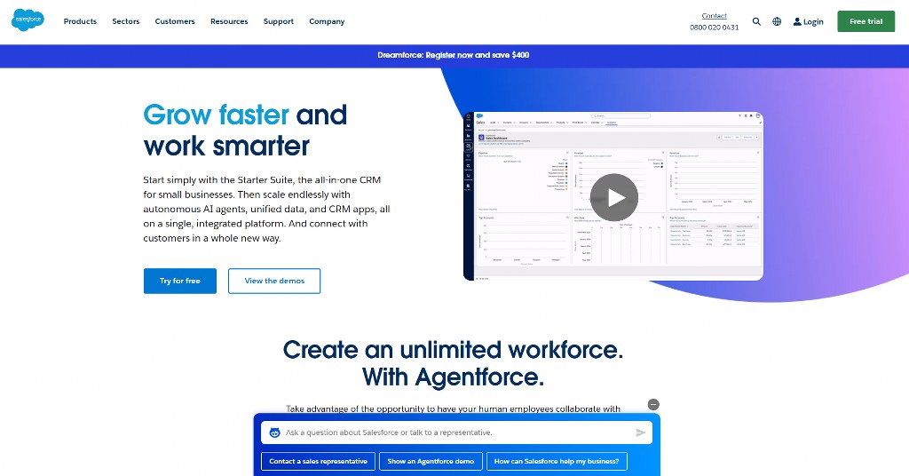 Salesforce website homepage.