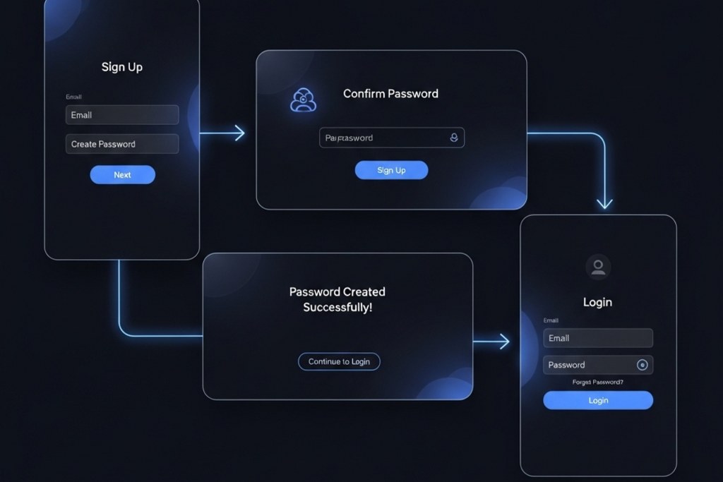 Sample of a password user flow.