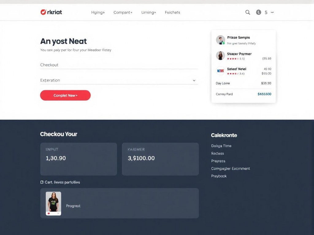 Sample of check out page with UI element optimization.