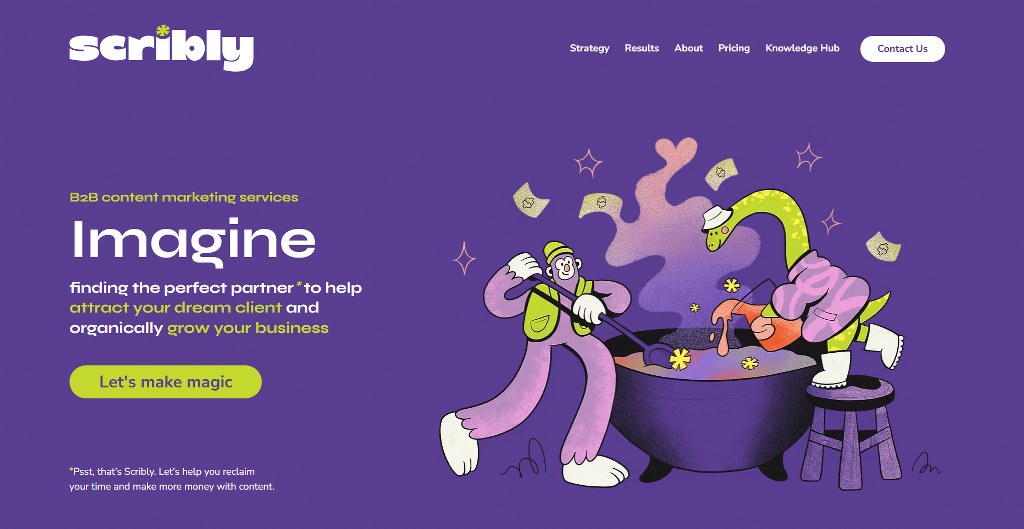 Scribly's website homepage.