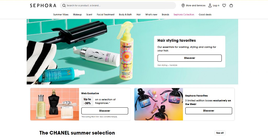 Sephora's homepage.