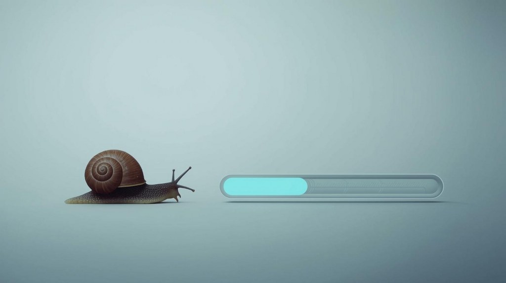 Snail and internet speed icon.