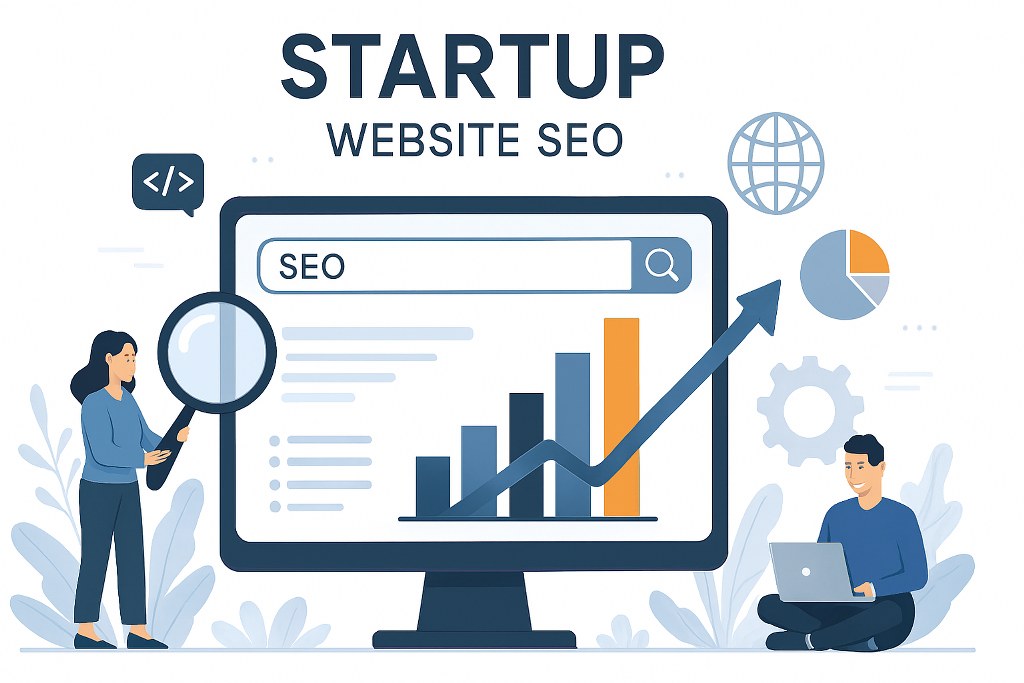 Startup SEO illustration.