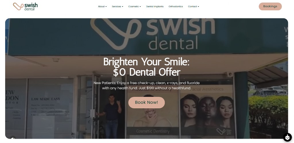 Swish website homepage.