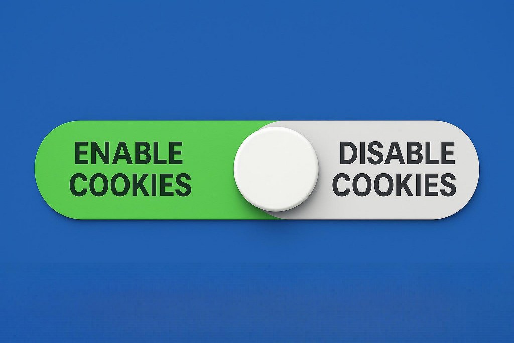 Switch button for enabling and disabling cookies.