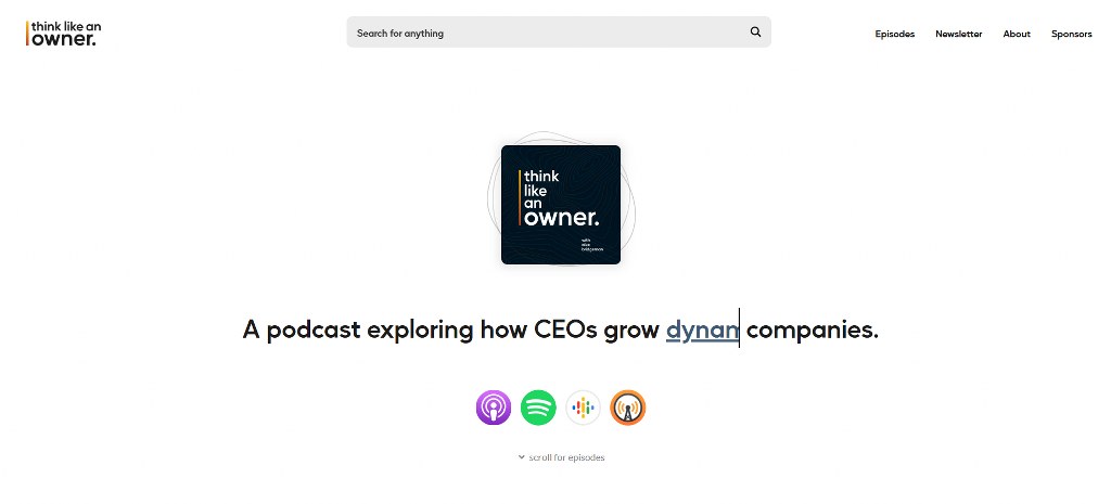 Think Like an Owner website homepage.