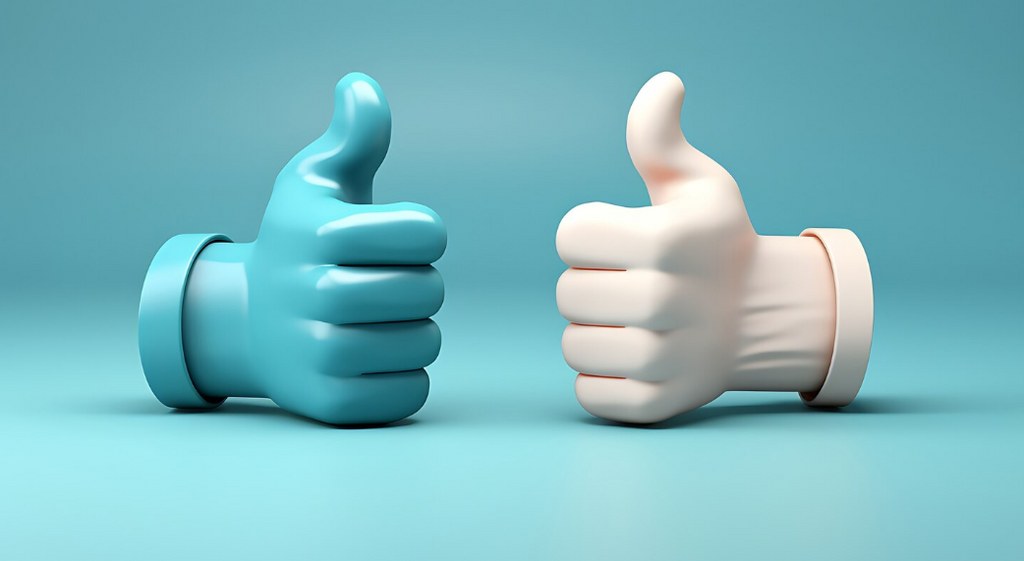 Thumbs up sign.