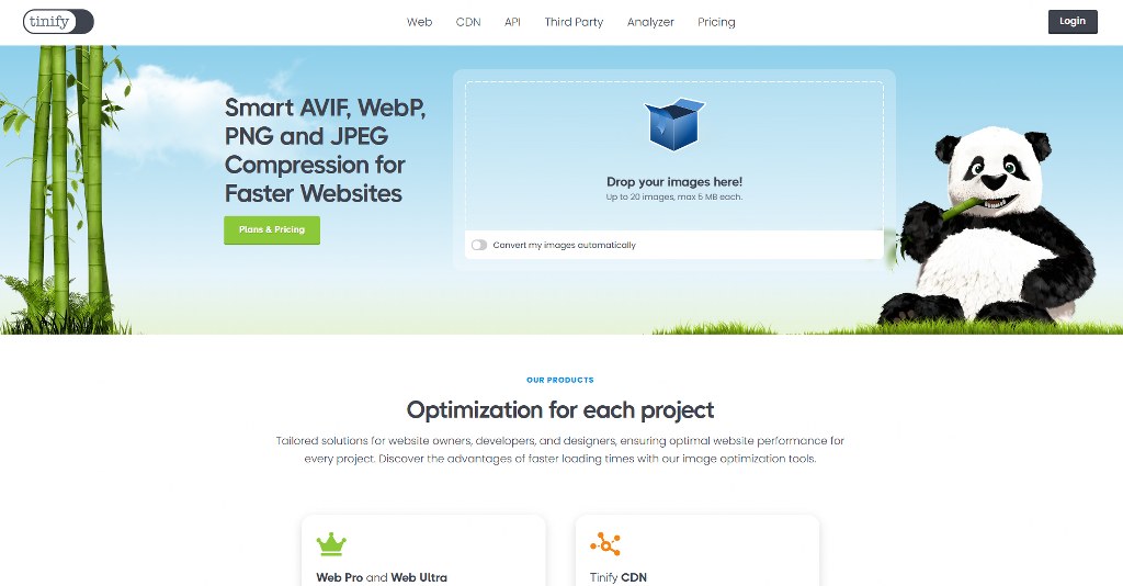 TinyPNG homepage.