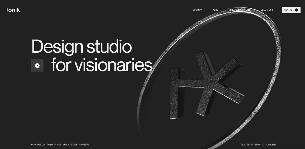 Tonik's website homepage.
