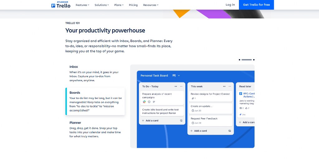 Trello boards.