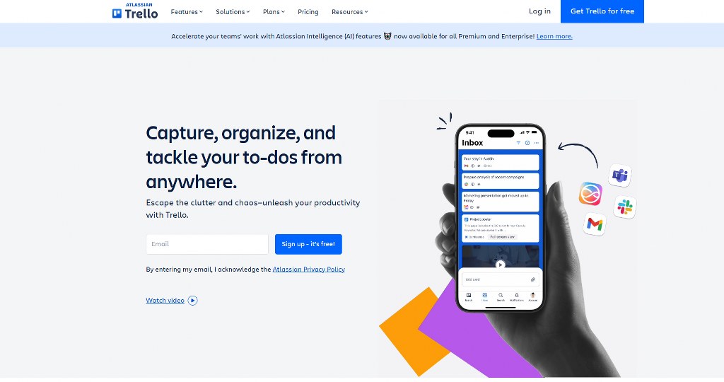 Trello's homepage.