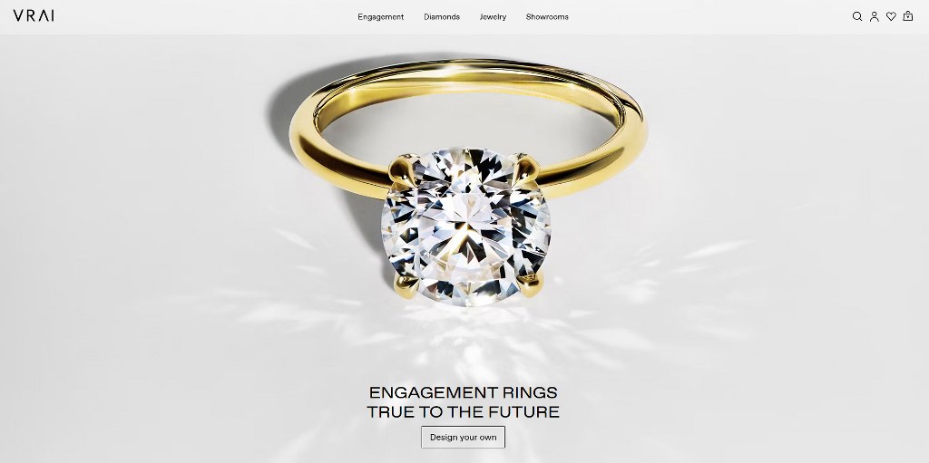 VRAI's website homepage.