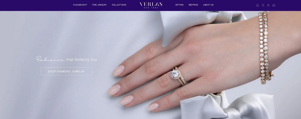 Verlas Jewelry homepage.