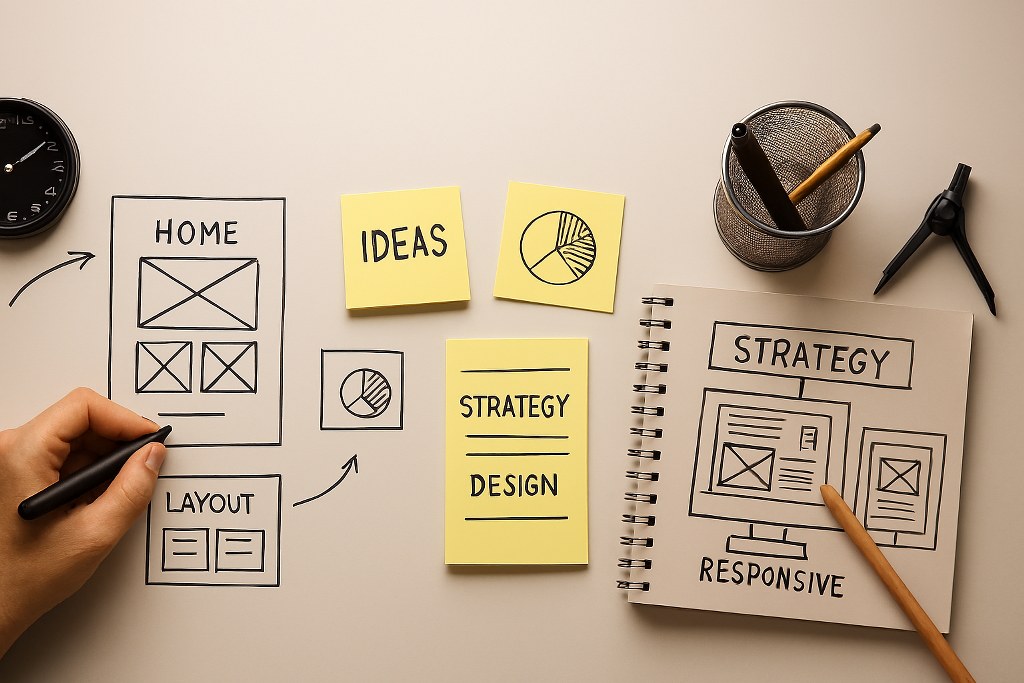Website design planning.