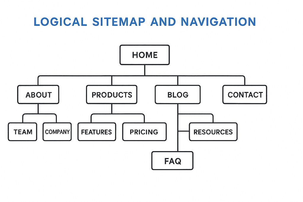 Website navigation flowchart.