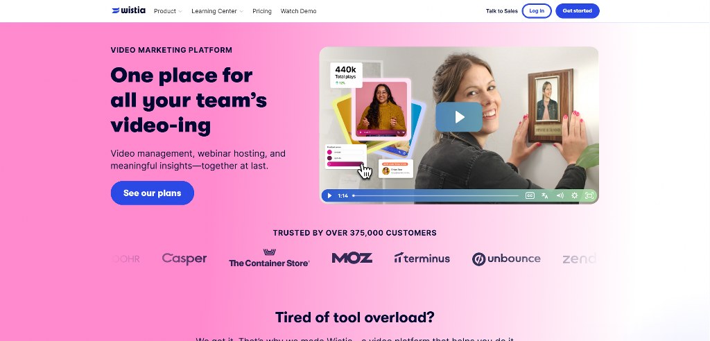 Wistia's website.
