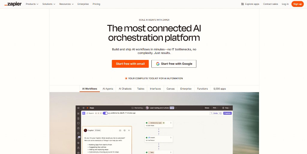 Zapier's homepage.